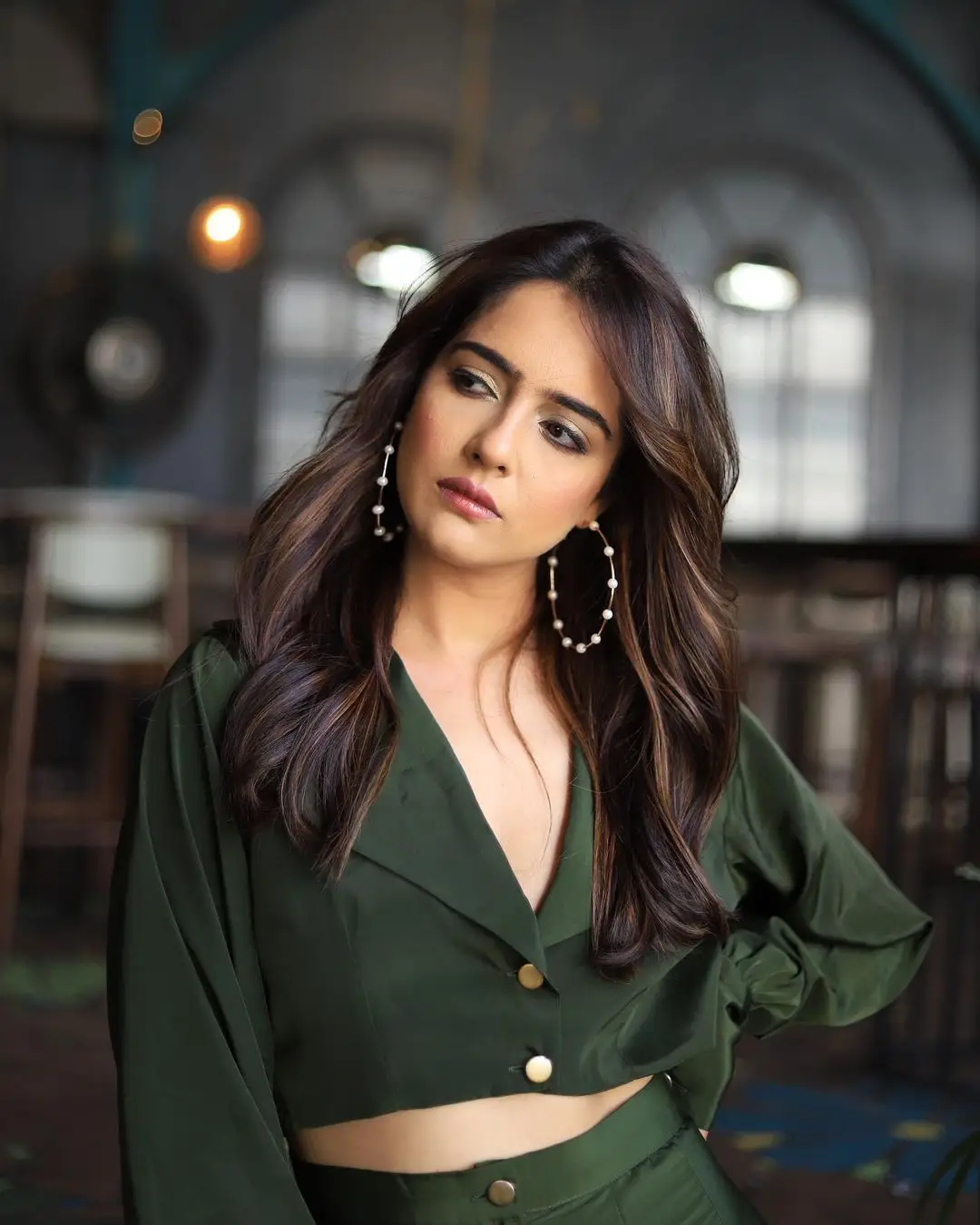 Malvi Malhotra Photoshoot In Green Gown